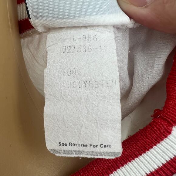 Koret LARGE USA VINTAGE 90's Women's White Striped Pullover Windbreaker Jacket - Picture 8 of 8